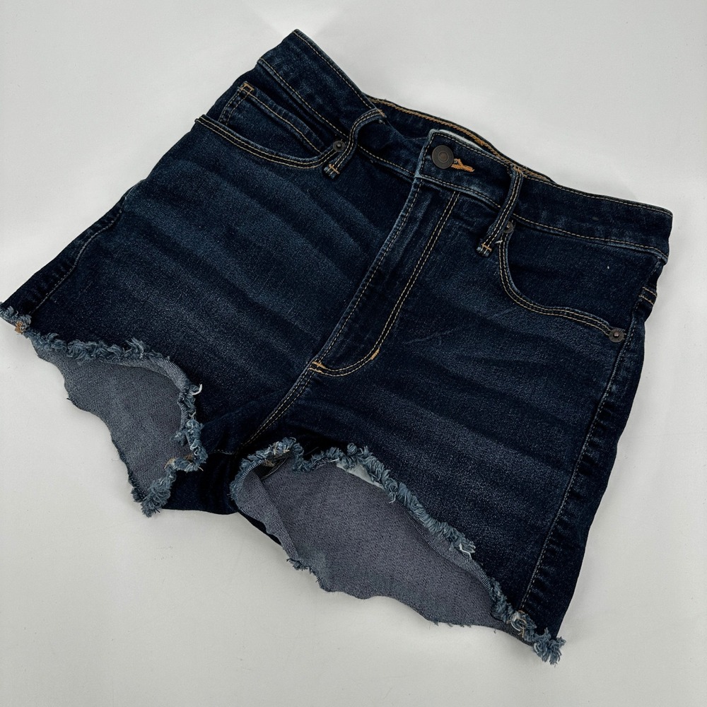 Abercrombie & Fitch Women Dark Wash High Rise Cutoff Denim Shorts Size 0 W25